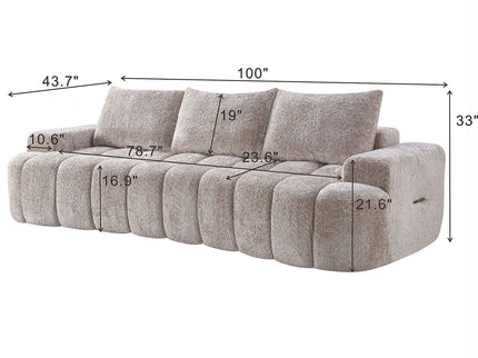 Extra Large Curved Front Compressed Sectional Sofa