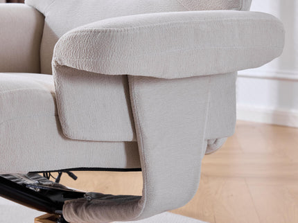 Upholstered Heated Massage 360° Swivel Accent Chair With Ottoman