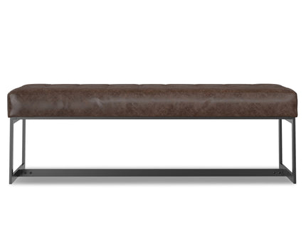 Penelope - Ottoman Bench With Genuine Leather Upholstery - Brown
