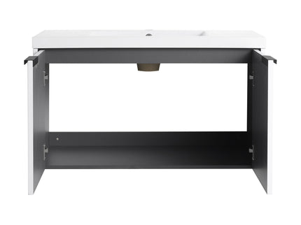 Contemporary Wall Mounted Bathroom Vanity With Resin Double Sink