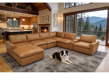 Large Seating Modular Upholstered Sectional
