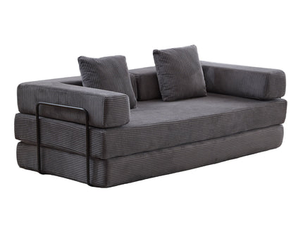 Floor Couch, Convertible Floor Sofa Bed With Pillow Back Support Armrest