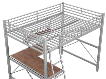 Loft Bed With Desk And Shelf, Modern Design