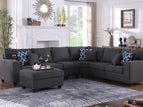 Dark Gray / 6 Seater RAF Sectional With Ottoman