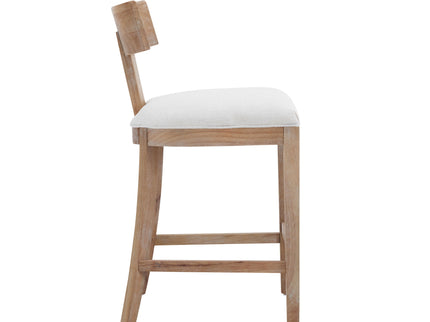 Upholstered Counter Height Bar Stools With Solid Rubber Wood Frame (Set of 2)