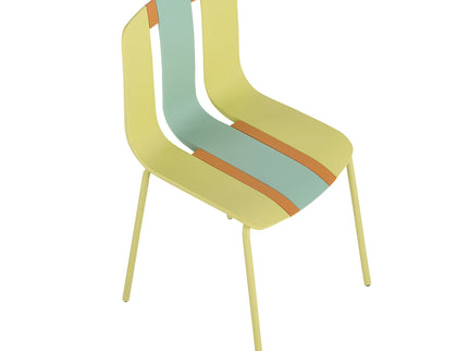 Modern Striped Blocking Single Chairs, Waterproof And Fade Resistant (Set of 4)