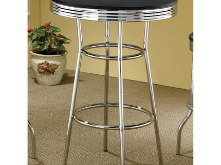 Round Bar Table With Retro Design - Black