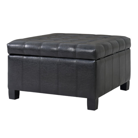 Square Tufted Indoor Ottoman With Lift-Top Storage