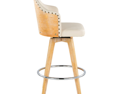 Ahoy - Contemporary Fixed Height Counter Stool & Round Footrest (Set of 2)