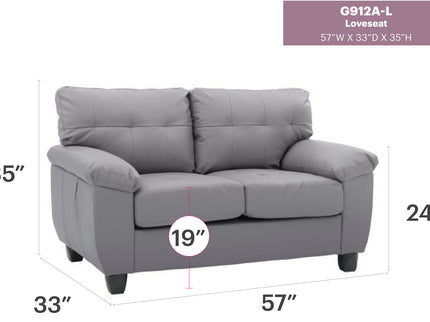 Stylish Loveseat With Padded Arms