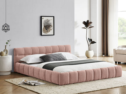 Modern Platform Bed Frame With Thick Fabric