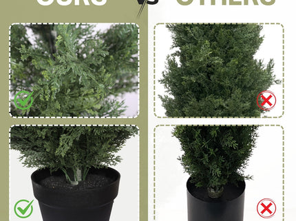 Realistic Artificial Cypress Tree, UV Resistant Indoor / Outdoor Topiary Plant For Decoration - Green Leaves