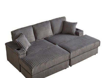 3 Seater Sofa With 2 Ottomans For Living Room