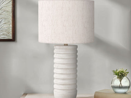Table Lamp, Lighting, Resin, Transitional - Cream