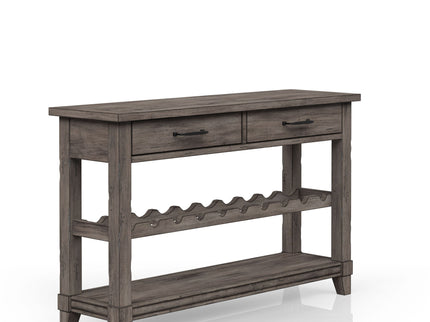 Console Table With Wine Bottle Storage Storage Drawers - Gray