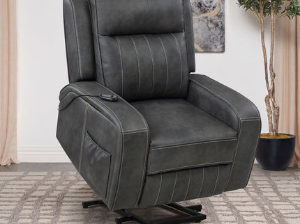 Mckinley - Upholstered Power Lift Recliner Chair With Remote Control - Gray
