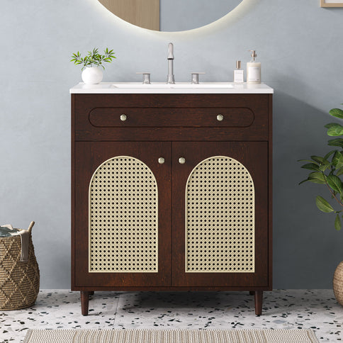 Modern Bathroom Vanity With Sink, Cabinet With Adjustable Shelf