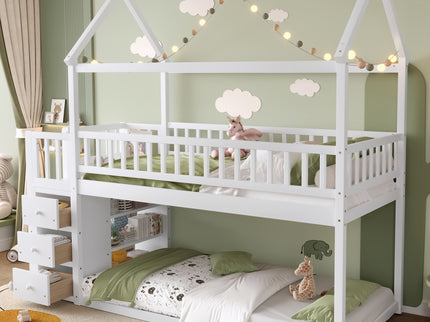 Bunk Bed With Shelves And Drawers, Storage Focused Design