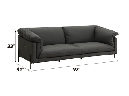 Tadi - Top Grain Leather Sofa - Black