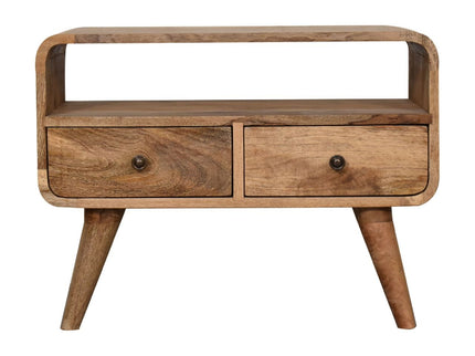 Mini Curved Media Unit - Oak