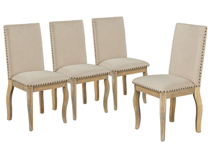 Round Extendable Dining Table Set With 4 Upholstered Chairs
