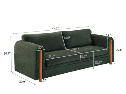 Modern 3 Seater Upholstered Couch Sofa For Living Room