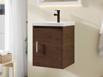 Floating Bathroom Vanity Combo, Wall Mounted Cabinet With Sink & Soft Close Doors For Small Bathrooms