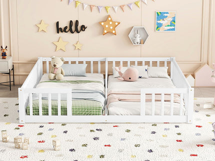 Double Floor Bed With Fence, Guardrails, Without Door
