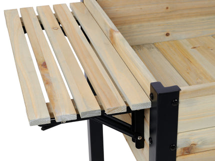 Raised Garden Bed With Metal Legs And Folding Storage Shelf