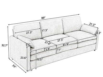 Cozy Upholstered 3 Seater Sofa Cushion For Living Room