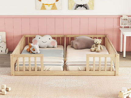 Double Floor Bed With Fence, Guardrails, Without Door