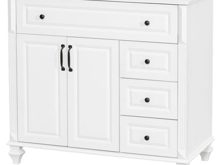 Modern Bathroom Vanity With Sink, 3 Drawers & 2 Doors