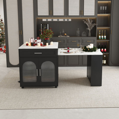 Expandable Kitchen Island With Power Outlet