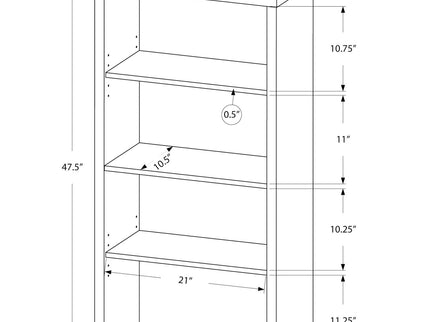 5 Tier For Office Bookshelf, Bookcase, Etagere, Contemporary & Modern
