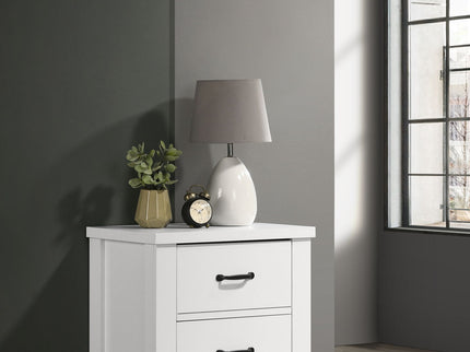 Cassini - 2 Drawer Nightstand Bedside Table - White