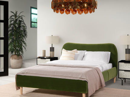 Roman - Curved Headboard Upholstered Platform Bed