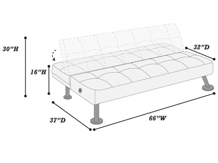 Tufted Sofa With USB Port For Living Room