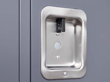 3 Door Lockers With Lock For Home, Gym, Office, School, And Garage - Gray
