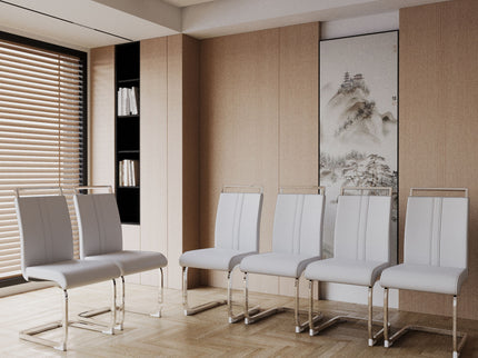 Modern Dining Chairs With Padded Seat, High Back