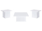 White / 3 Pc. Coffee Table, 2 End Tables