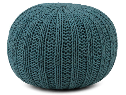 Shelby - Handcrafted Hand Knit Round Pouf