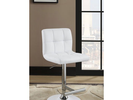 Lenny - Upholstered Adjustable Bar Stool (Set of 2) - White