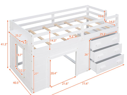 Loft Bed With Cabinet And Shelf