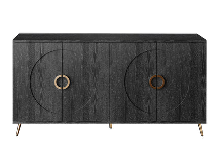 Modern Lacquered 4 Door Wooden Cabinet Sideboard Buffet Server Cabinet Storage Cabinet, For Living Room, Entryway, Hallway, Office, Kitchen And Dining Room