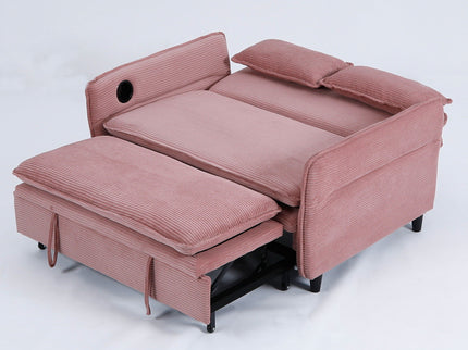 Modern Fabric Multi-Functional Sofa Bed With Adjustable Armrests And Backrests