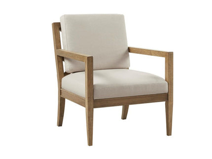 Tage - Upholstered Accent Armchair With Slatted Back Design - Ivory