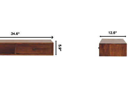 Lunar - 2 Drawer Wall Mounted Console - Brown