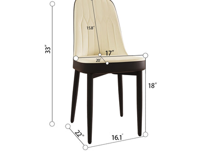 Modern Dining Chair With Cushions And Metal Legs