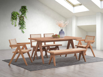 Valentina - 6 Piece Patio Furniture Set - Rattan / Natural