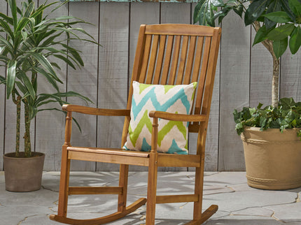 Muse - Outdoor Acacia Rocking Chair With Slat Design - Teak